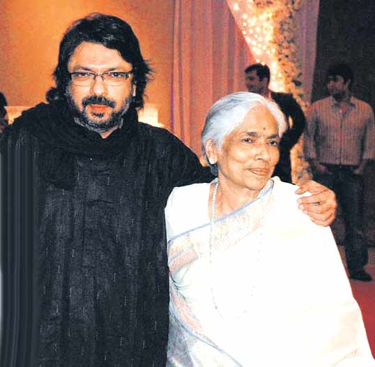 Filmmaker Sanjay Bhansali with his mother Leela. Bhansali has adopted the middle name 'Leela' as a tribute to his mother.