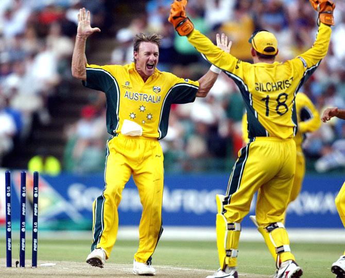 Andy Bichel: He holds the record for the second best bowling figures in the World Cup, behind Glenn McGrath. Bichel, who mostly played when the first-choice bowlers were injured, claimed 7 for 20 against England at Port Elizabeth, in a group match of the 2003 World Cup. Following an Aussie batting collapse, it was Bichelâ,u00c2u0080u00c2u0099s unbeaten 34, which helped Michael Bevan (74 not out) take Australia past the finish line