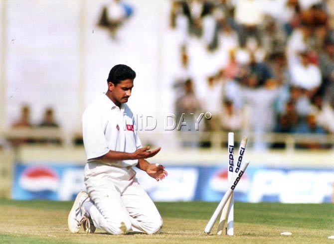 Anil Kumble created a record-equalling feat when he took all 10 wickets in an innings during a Test match against Pakistan in 1999