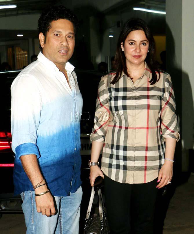 In picture: Sachin Tendulkar and Anjali Tendulkar spotted during one of their outings