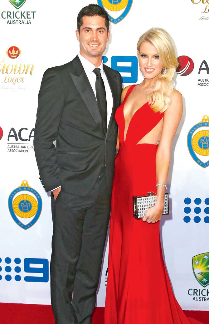 Australian pacer Ben Cutting and partner Erin Holland. Pics/Getty Images