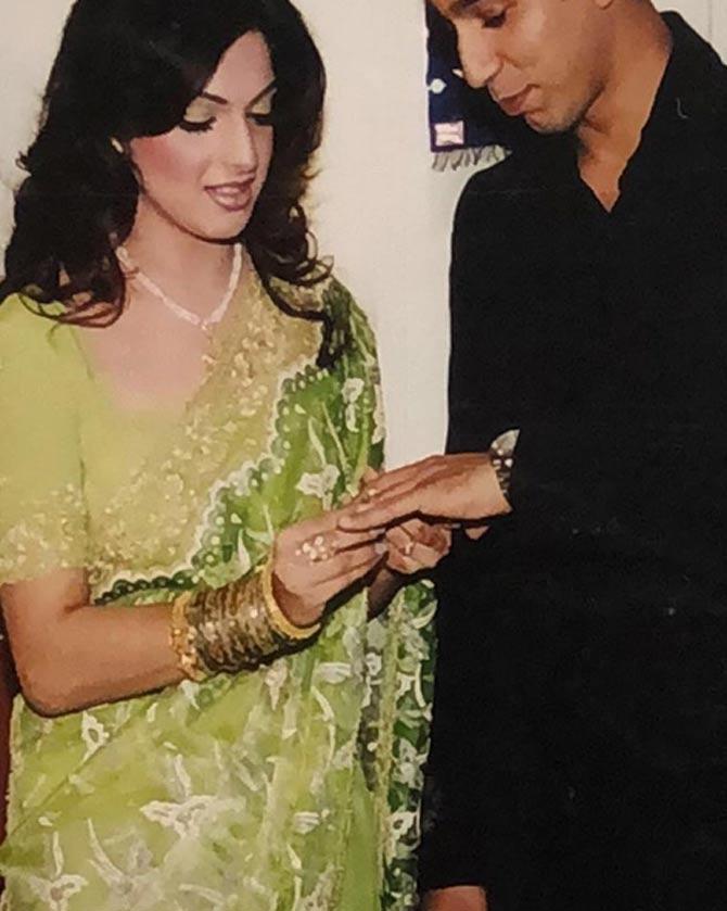 Azhar Mahmood's wife Ebba Qureshi shared this throwback photo from during their engagement.
