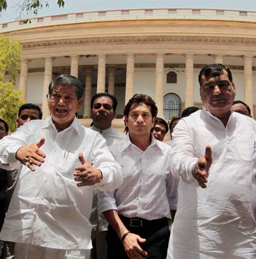 Sachin Tendulkar: In April 2012, India's greatest cricketer was nominated to the Rajya Sabha by the president of India, thus becoming the first active sportsperson to have been nominated. Tendulkar had begun his new innings as an MP with a detailed letter to the then Sports Minister Ajay Maken putting forward a plan to improve sporting infrastructure at the university level as well as identifying young talent in schools and colleges. He had hinted at concentrating on parliament work after retirement when he took oath as a member of Rajya Sabha