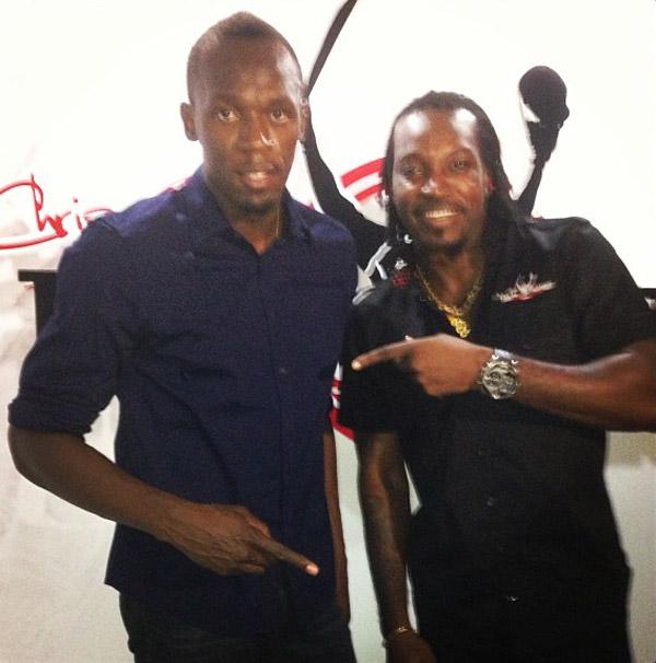 In picture: The fastest man along with the biggest hitter: Chris Gayle with Usain Bolt