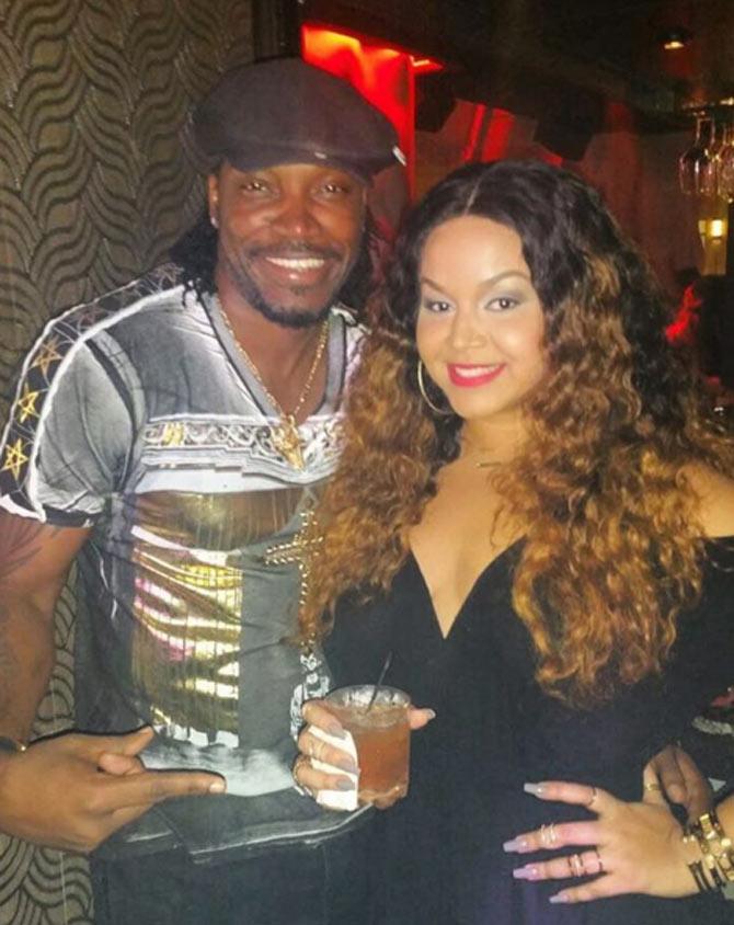 Chris Gayle with his partner Allysa (Natasha) Berridge. The two were dating for quite awhile but was kept under wraps