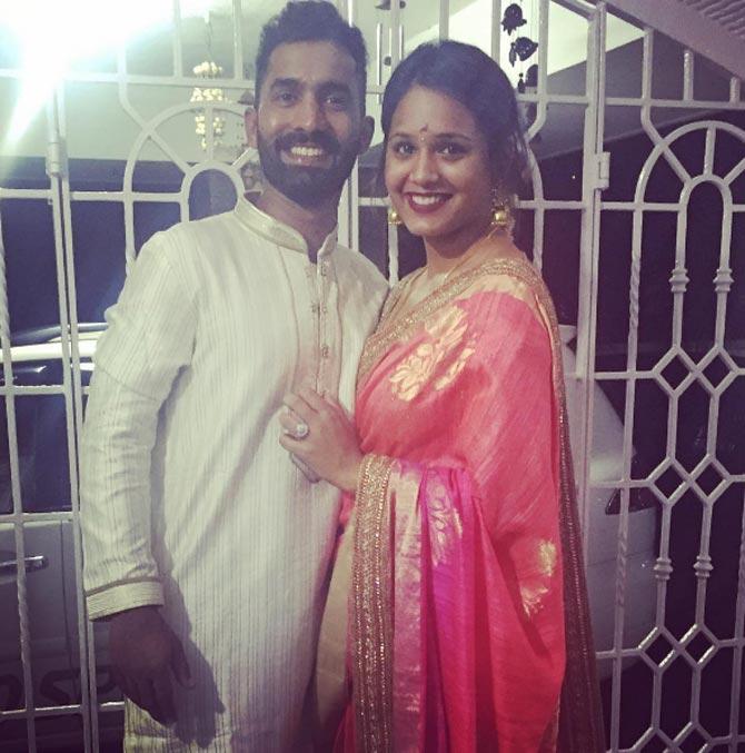 In picture: Dipika Pallikal and Dinesh Karthik during their Diwali celebrations.