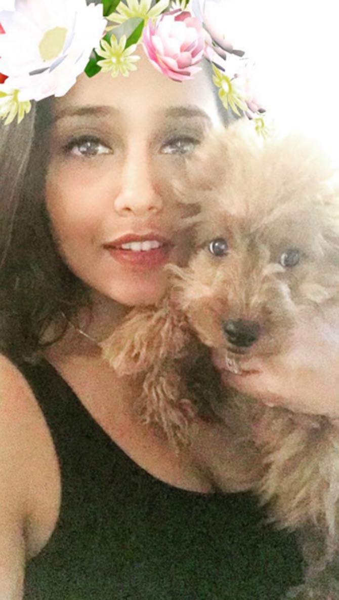 In picture: Dipika Pallikal poses with her pet dog