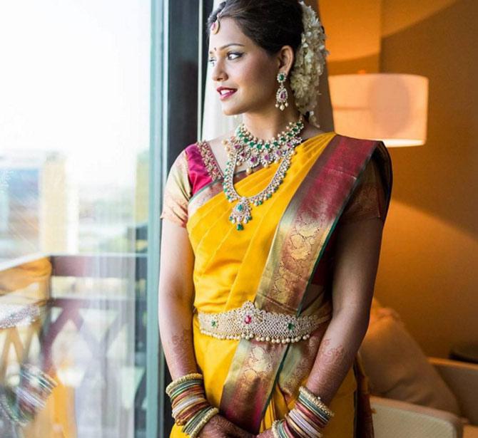 In picture: Dipika Pallikal in her saree for her Indian-styled wedding to Dinesh Karthik
