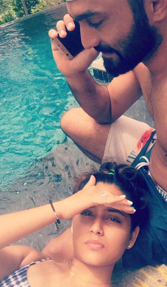 In picture: Dipika Pallikal with her husband and Indian cricketer Dinesh Karthik