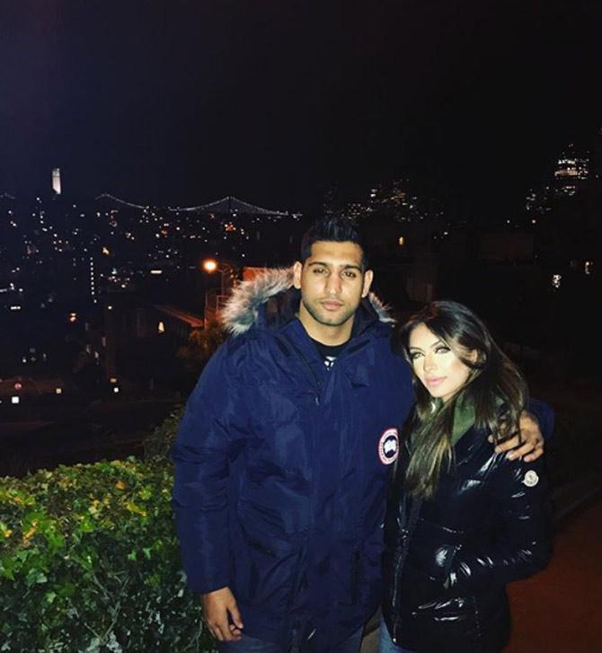 TRIVIA: Amir Khan is the cousin of English cricketer Sajid Mahmood. In picture: Amir Khan and Faryal Makhdoom during their trip to San Francisco.