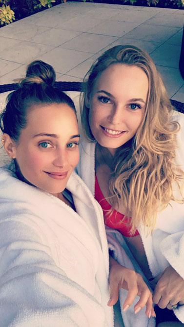 In picture: Caroline Wozniacki enjoying a relaxing afternoon with a friend