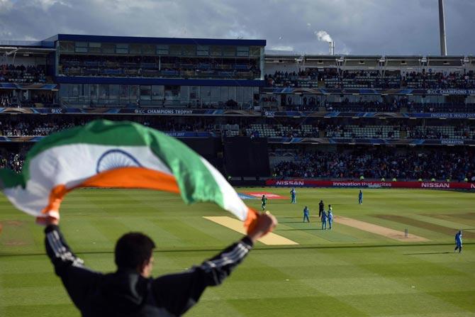 India cricket fan celebrate victory after the ICC Champions trophy match between India and Pakistan
