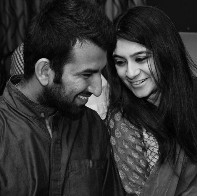 Cheteshwar Pujara is always seen smiling away in his photos and Puja is definitely the reason