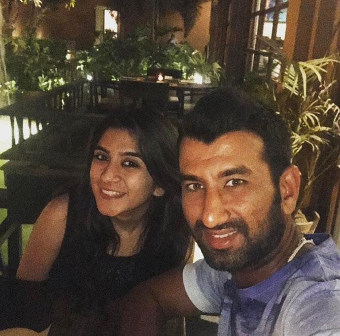 Cheteshwar Pujara posted this picture on his fourth wedding anniversary. He wrote, 'Anniversary special with my date #happyus #4thanniversary'