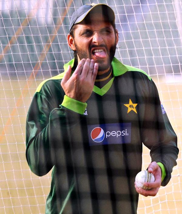Shahid Afridi: The Pakistan all-rounder was banned for a Test after he was caught on camera tampering with the pitch using his spikes during a game in England in 2005. Five years later, he was again back to his maverick ways, this time 'chewing' the ball, for which he was banned for two T20s. Pic/ AFP