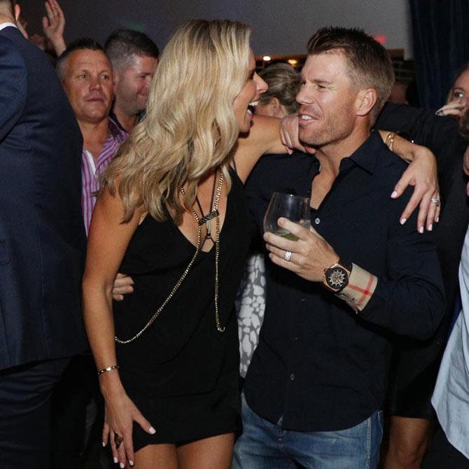 At the age of 16, Candice Warner became the NSW state ironwoman champion. In pic: Candice Warner with hubby David on his birthday: Had a blast celebrating my beautiful boys 30th on Saturday night. Love you @davidwarner31 