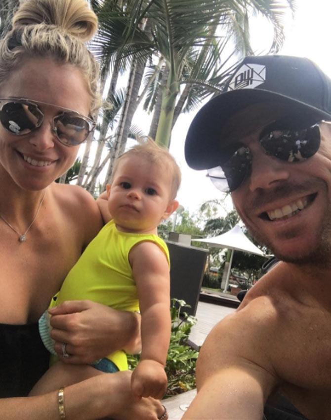 Candice Warner's selfie with David Warner. She captioned it: Beautiful morning in Southbank Brisbane. Always love the time we get to spend as a family. @davidwarner31 #dw31