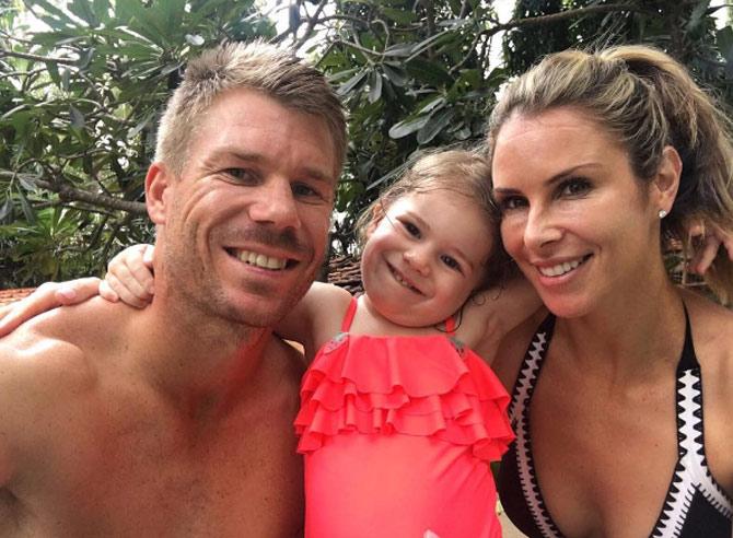 David Warner and Candice with their daughter Ivy Mae