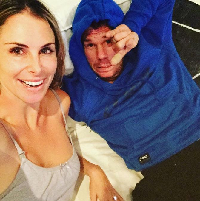 Candice Warner said, 'I called Dave to the bathroom and told him I was bleeding. We knew I was miscarrying. We held one another and cried.'