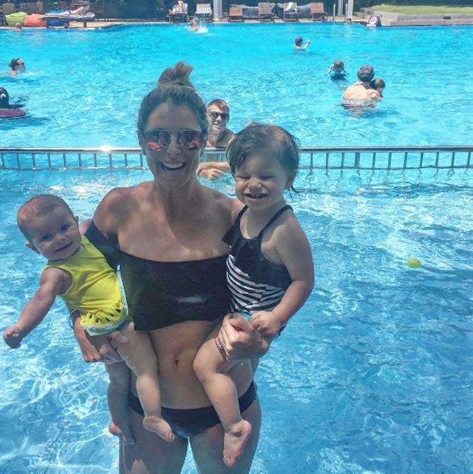 Candice Warner shared this photo with her kids and wrote: Family photo kind of. Can you spot @davidwarner31?