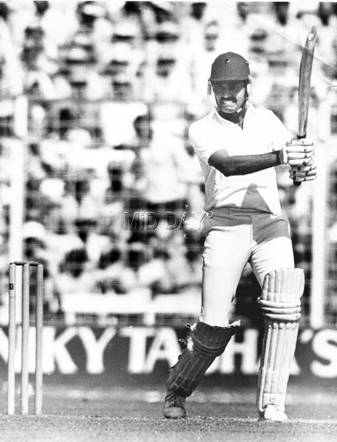 Dilip Vengsarkar's highest score in ODIs is 105. He has a century and 23 fifties in ODIs. In picture: Dilip Vengsarkar,in full flow against West Indies at the Wankhede in the 1983-84 series