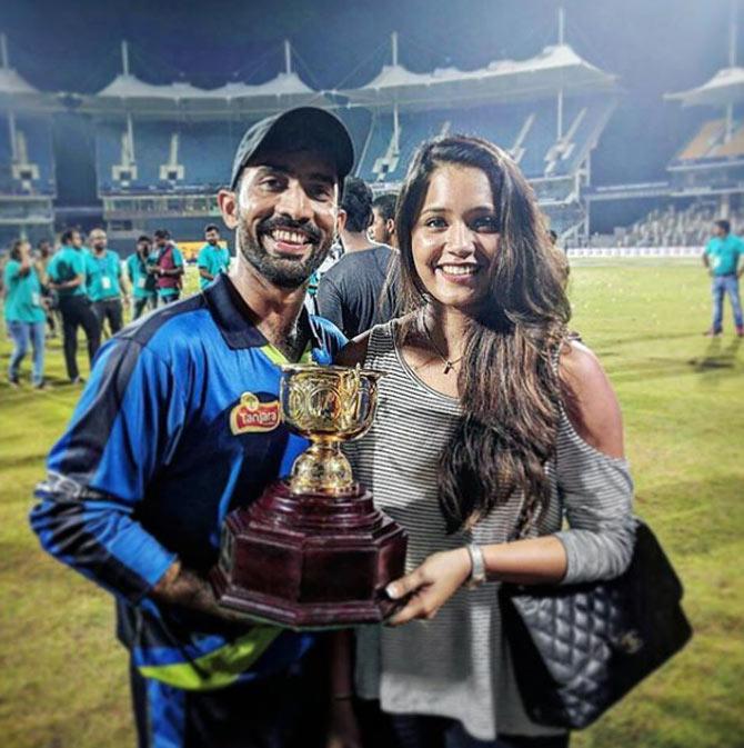 Dinesh Karthik has two centuries in Tests and ODI cricket. The Tamil Nadu cricketer has a total of 18 half-centuries in international cricket (Tests and ODIs). In pic: Dinesh Karthik with Dipika Pallikal during IPL