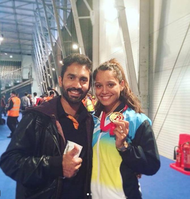 Dinesh Karthik's posted this picture with wife Dipika Pallikal and captioned, 'To be able to support my wife to achieve her goals is everything to me! 4 years back we both got on a plane heading home wd a Gold medal from the Commonwealth Games, today as she lands for yet another commonwealth games after 4 long years of hard work, I can only hope that she has a time of her life in Gold Coast. These 4 years have been tough, she's worked hard, lived out of a suitcase for many months, looked after our home, supported me through everything and yet never once complained about anything. For me to be able to support her is everything. To everyone competing at the Commonwealth Games in Gold Coast - Good Luck. Make some memories and more importantly enjoy each moment. #gc2018'