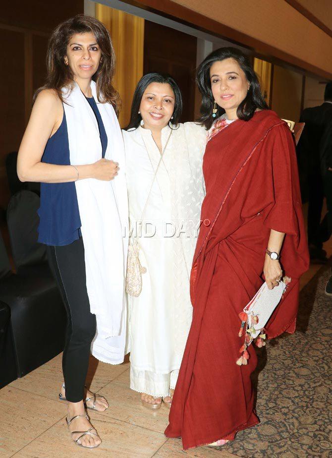 Zeba Kohli, Nandita Puri and Mini Mathur at the event in Mumbai held to commemorate Om Puri's first death anniversary
