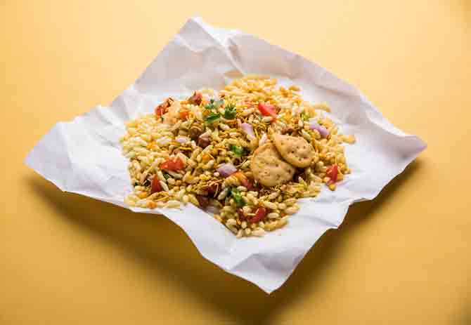 Made of puffed rice, vegetables, tangy tamarind chutney, coriander leaves, peanuts, the savoury snack is an all-time favourite of Mumbaikars. The beaches of Juhu, Aksa and Girguam are speckled with uncountable bhel puri stalls. It can be consumed in two forms   sukha bhel and gila bhel. Apart from the beaches, few other food joints where one can drop in for a delicious bowl of bhel puri are Sharma Bhelpuri House (Kamla Bhawan, Vile Parle East), Golden Bhelpuri House (Girgaun) and Shiv Shankar Chat Bhandar (Andheri West, Lokhandwala).