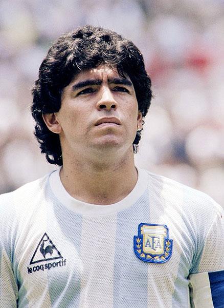 Diego Maradona: Argentina's legendary football player Diego Maradona, like Pele, is also considered as the greatest football player of all times. Maradona played in four World Cups and led Argentina to victory over West Germany in the final of the 1986 world cup. He was voted as the tournament's best player. Maradona played 91 times for Argentina and scored 34 goals