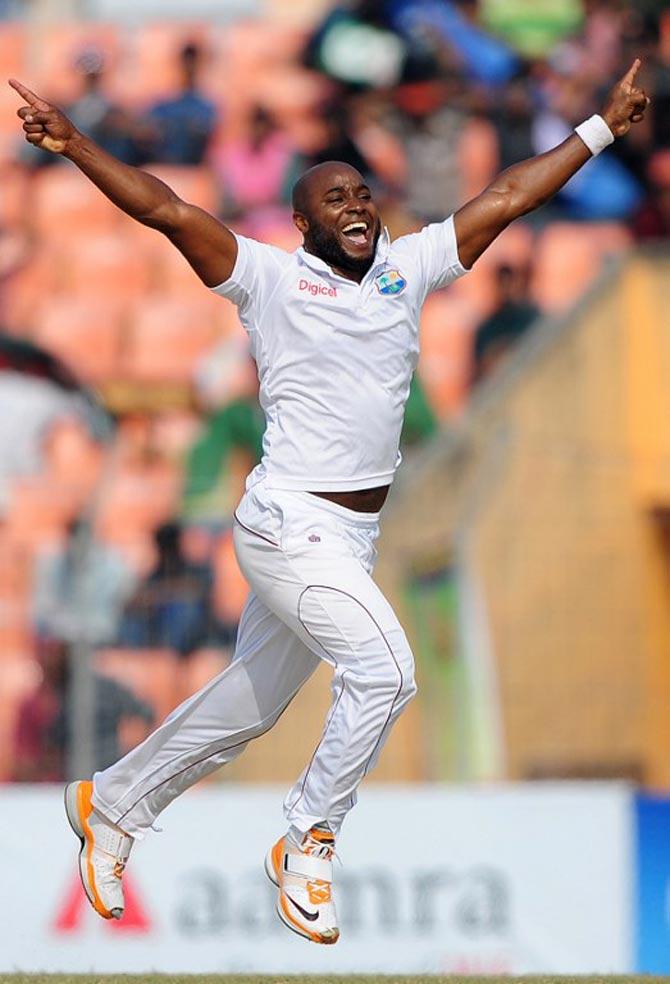 Tino Best: The West Indies cricketer revealed his sexual adventures in his book titled 'Mind the Windows'. The pacer claims to have slept with between 500 and 650 women. He stated in the book that he is one of the best looking bald guys and terms himself the 'Black Brad Pitt'. He also says that girls do not intimidate him and if he likes someone, he would just go ahead and approach them. He also apparently says that his record is sleeping with above 40 women during his 11-week tour to Australia in 2005. (Pic/ AFP)