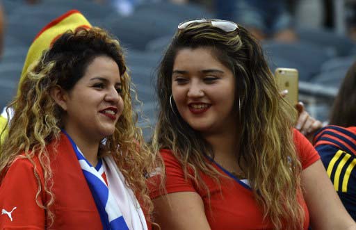 Chile fans in a candid moment during a match at Copa America 2016.