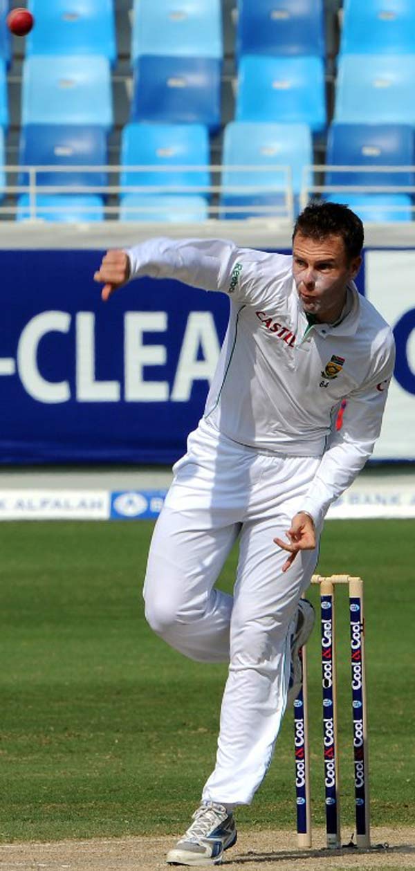 Johan Botha: The South African spinner is primarily an off-break bowler, but is unusual because he spins the ball with his wrists rather than fingers. This style rules out the possibility of him gaining much spin and hence goes for aplenty. (Pic/ AFP)