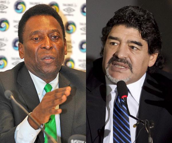 Pele and Diego Maradona: The rivalry between two of football s biggest legends Pele and Maradona, never faded into the dark. FIFA conducted an internet poll to determine the   A footballer of the century . Maradona won it, however, later on, FIFA altered the process of choosing the winner and Pele was then chosen. Ever since then, the two have been on a roll at taking potshots at each other. (Pic/ Getty Images)