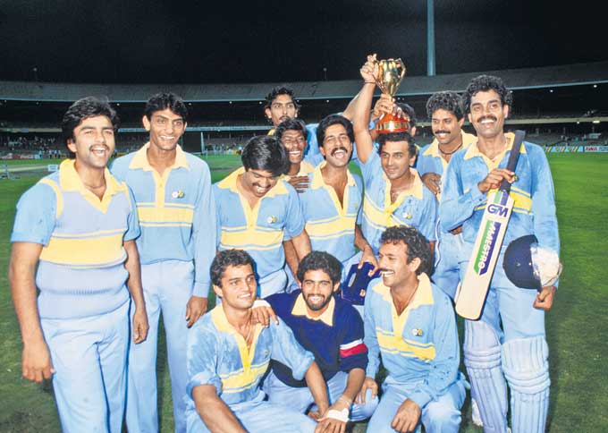 Sunil Gavaskar and his India teammates rejoice in March 1985. PICS/Getty Images, AFP, mid-day archives