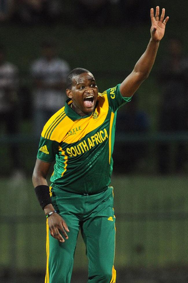 Most wickets in a series (ODIs) -- Lonwabo Tsotsobe, 13 (Pic/ AFP)