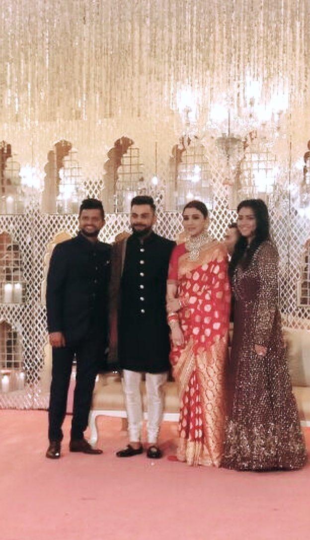 Virat Kohli and Anushka Sharma with Suresh Raina and wife Priyanka. (Pic/ Suresh Raina Instagram)