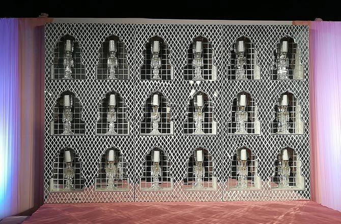 The stage that was set for Virat Kohli and Anushka Sharma's wedding reception