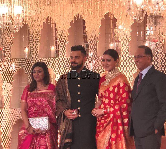 Virat Kohli and Anushka Sharma with their guests
