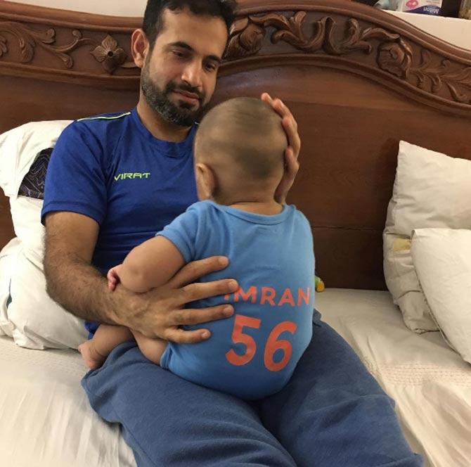 In picture: Irfan Pathan sharing a candid moment with his son Imran