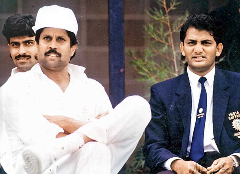 Kapil Dev with his protege Mohammad Azharuddin