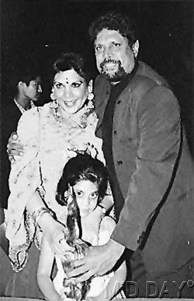 Kapil Dev was born as Kapil Dev Nikhanj to Ram Lal Nikhanj, a prominent timber merchant and his wife Raj Kumari Ram Lal Nikhanj in Chandigarh on January 6, 1959. In pic: Kapil Dev with wife Romi and daughter Amiya