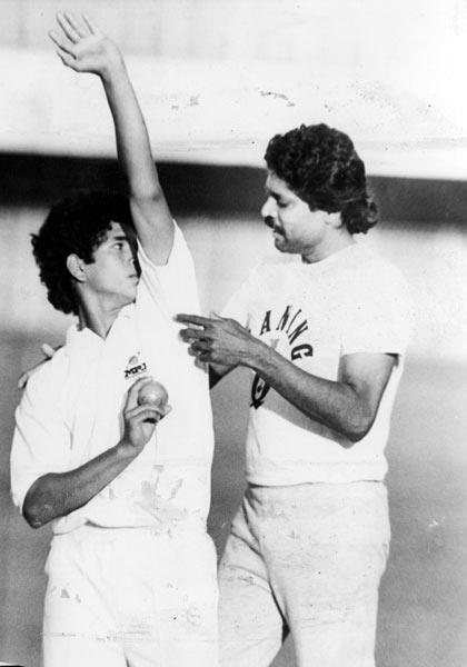 Kapil Dev's mother was born in Pakpattan, in the town of the Sufi saint Baba Farid. His father was from Dipalpur. They lived in Shah Yakka which is now in Okara district Pakistan. His four sisters were born there before partition and his two brothers in Fazilka, where they moved after partition. In pic: Kapil Dev with a young Sachin Tendulkar
