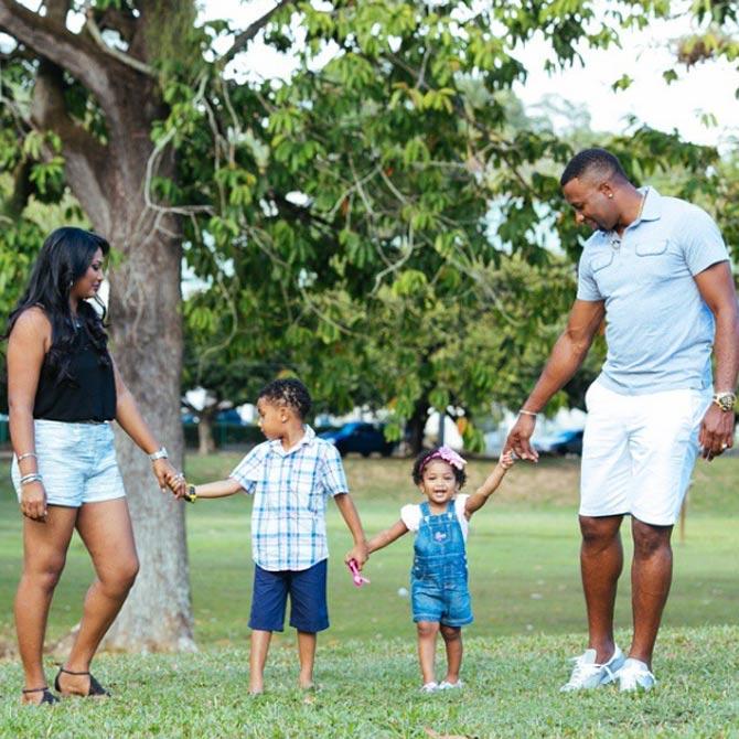 In the 2019 players draft of the Pakistan Super League, Kieron Pollard was bought by Peshawar Zalmi. Kieron Pollard and his family during a photo shoot. This family of four is fantastic!