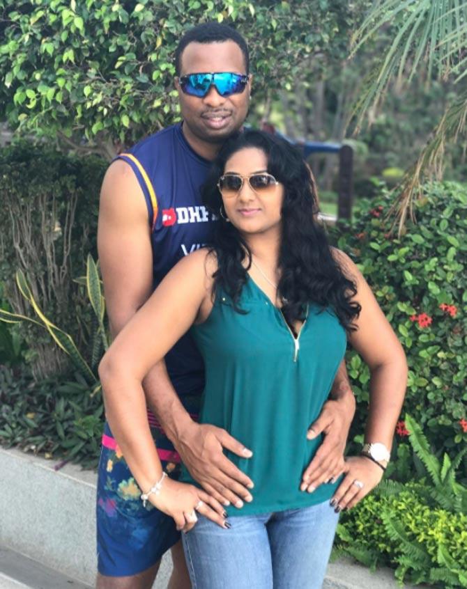Kieron Pollard started off his IPL career when he was purchased by the Mumbai Indians for Rs 5 crore in the IPL 2010. In pic: The Mumbai Indians star all-rounder posing with his wife Kieron Pollard started off his IPL career when he was purchased by the Mumbai Indians for Rs 5 crore in the IPL 2010. In pic: The Mumbai Indians star all-rounder posing with his wife