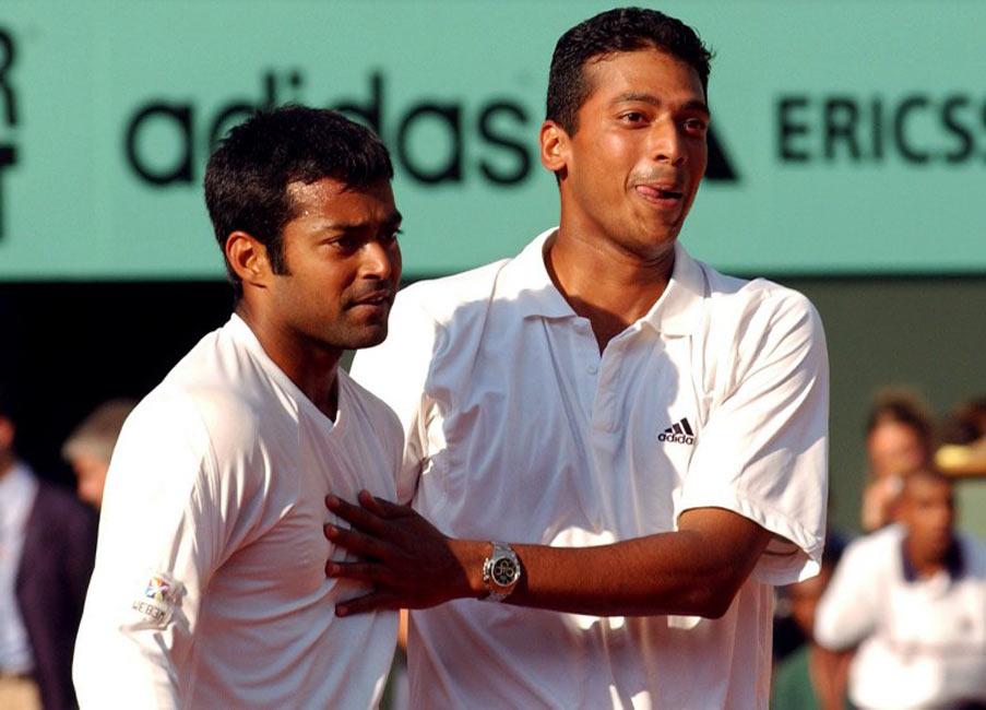 French Open 1999: Paes with Mahesh Bhupathi after defeating the unseeded team of Goran Ivanisevic and Jeff Tarango. This was the first men's doubles Grand Slam won by Leander Paes