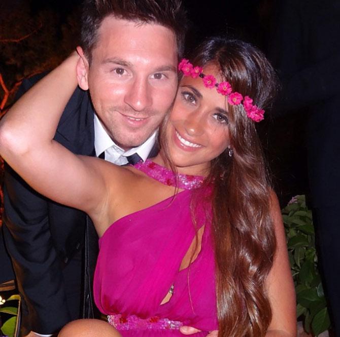 In picture: Messi and Antonella during an event. Don't they look cute together?