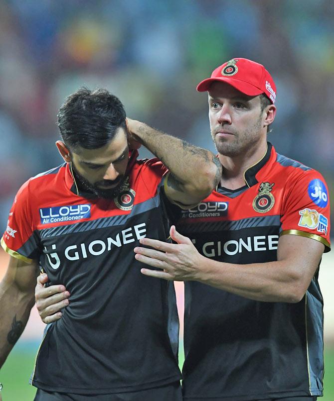Royal Challengers Bangalore: 49: Kohli-led RCBangalore recorded the lowest ever IPL score during the IPL 2017. KKR's bowlers Nathan Coulter-Nile, Chris Woakes and Colin de Grandhomme bagged 3 wickets each to help the team defend a mere total of 131