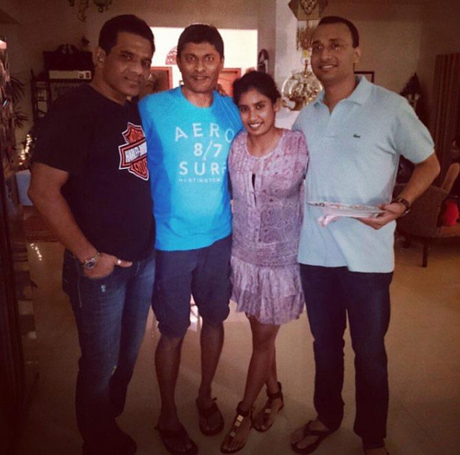 In picture: Mithali Raj with her friends during a birthday party.