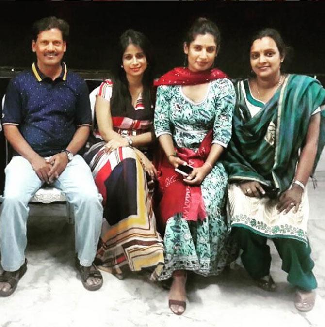 In picture: Mithali Raj along with a few ex-cricketers from South Central Railway women's team.